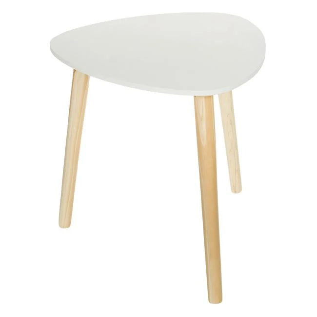 Măsuță Auxiliară Triunghiulară Luxis, Alb, 38,5 × 38,5 × 39 cm