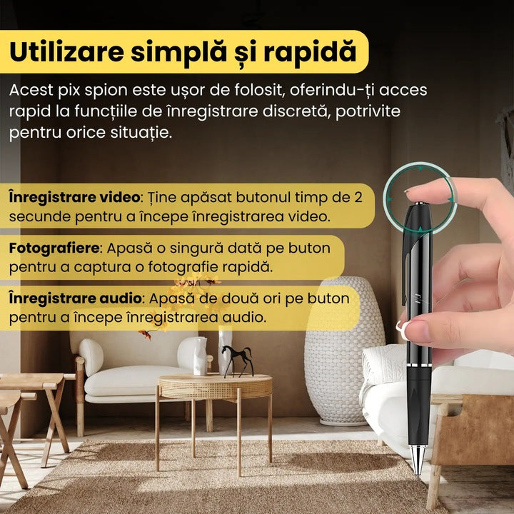 Pix Spion Luxis, Camera Full HD 1080P, Microfon Integrat, Inregistrare Video Audio - PixSp-1080