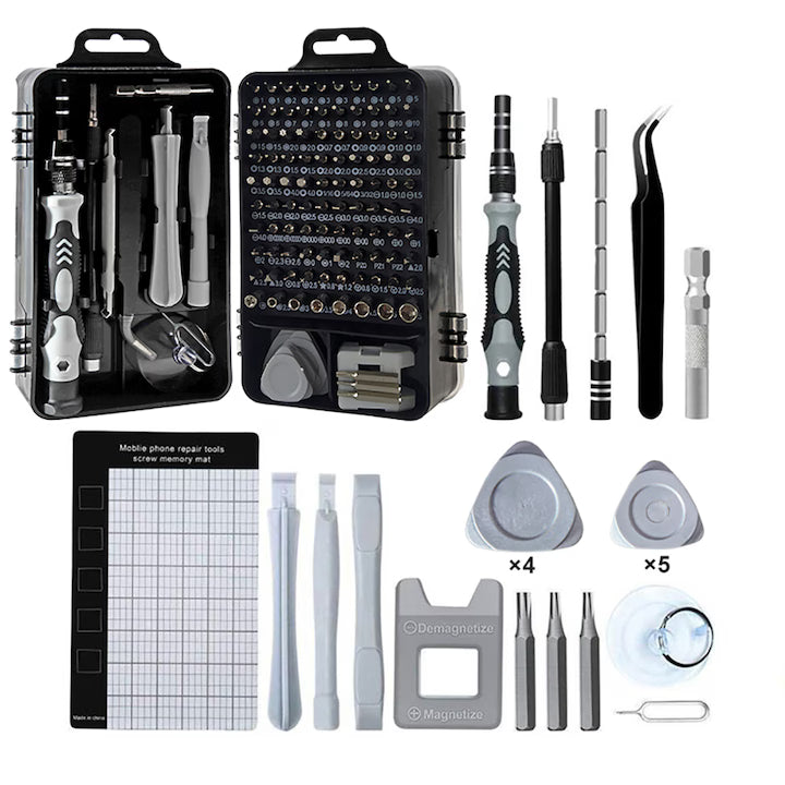 Trusa Reparatie Smartphone Luxis 122 Piese – Kit Complet pentru Telefoane si Electronice - TrusaTelef-Lux122