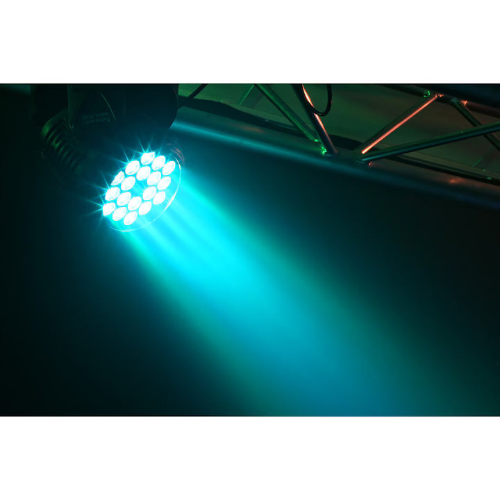 Mini Moving Head Luxis, 18 LED x 3W, RGB, DMX, Control Sunet, Rotatie 540°, Efecte DJ, Stroboscop, Club Party