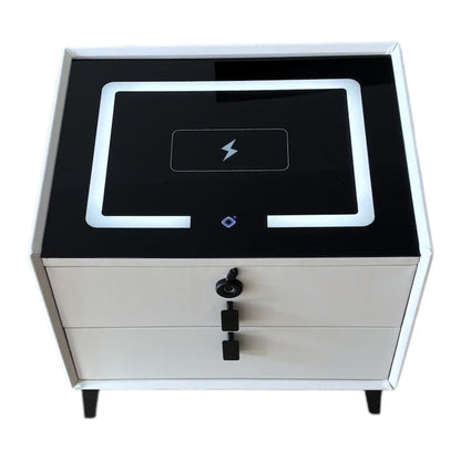 Noptiera Smart Luxis - Iluminare LED, Incarcare Wireless, Boxe Bluetooth, Amprenta - AVI-4875