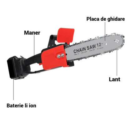 Drujba Electrica Luxis - 48V 1200W – 2 Acumulatori, Lama 12 Inch, Putere Maxima - DRJ48-12