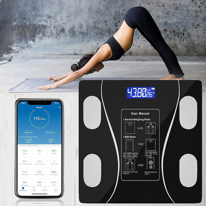 Cantar Inteligent LUXiS - 180 Kg, Analiza Corporala, Bluetooth, USB - LUX8170
