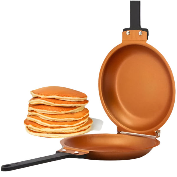 Tigaie Dublă Clătite  - Ceramică, Antiaderentă cu Mânere Reci, Omletă