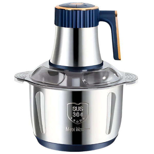 Tocător Electric Profesional - 5L, 1000W, Inox, 6 Viteze, 5 Cuțite, Mâner Ergonomic - Silver