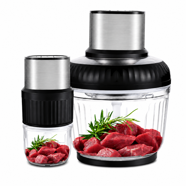 Tocător Electric LUXiS - 500 W, Recipiente 2,5 L și 0,5 L, Sticlă borosilicată, 3 viteze - 1249