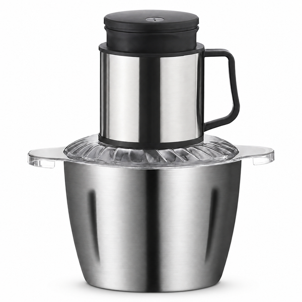 Tocător Electric - 5L, 1500W, Inox, 6 Lame, Oțel Inoxidabil, 2 Viteze, Toacă Rapid: Carne, Legume, Fructe, Semințe, Nuci